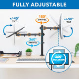 Laptop Mount - Full Motion Laptop and Monitor Desk Mount with Cooling Tray - Mount-It! - MI-7352LTMN