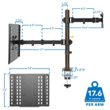 Laptop Mount - Full Motion Laptop and Monitor Desk Mount with Cooling Tray - Mount-It! - MI-7352LTMN