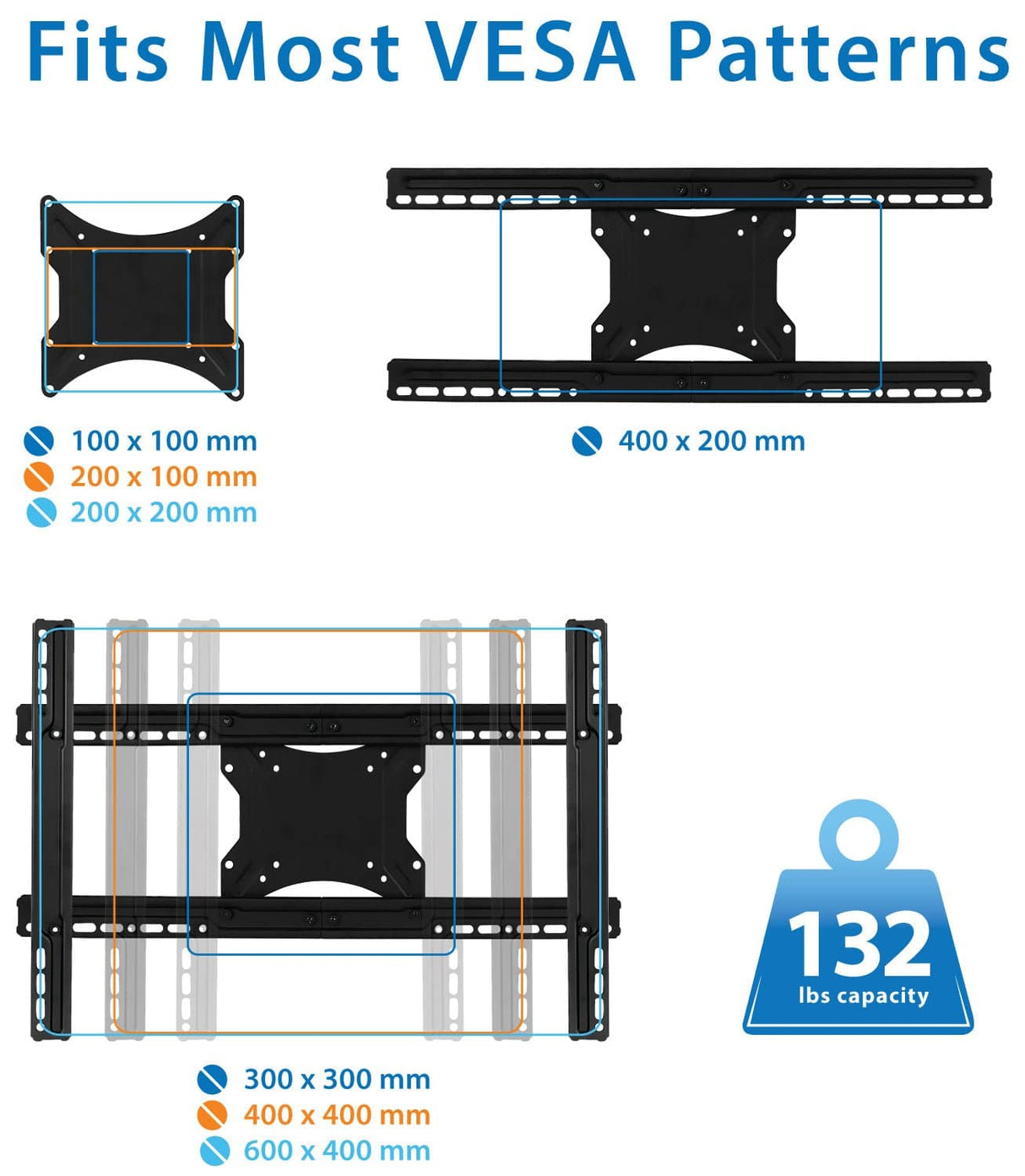 TV Mount - Full Motion Large TV Wall Mount with Extension - Mount-It! - MI-385