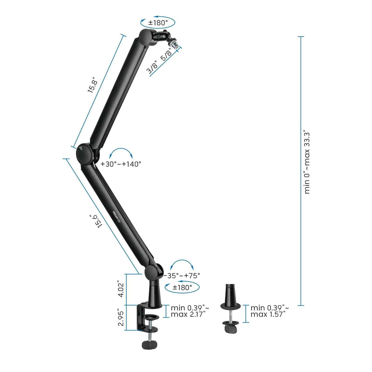 Desk Accessories - Full Motion Microphone Boom Arm - Mount-It! - MI-7611