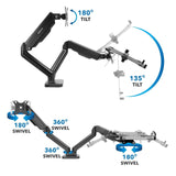 Laptop Mount - Full Motion Monitor and Laptop Mount - Mount-It! - MI-6352LTMN