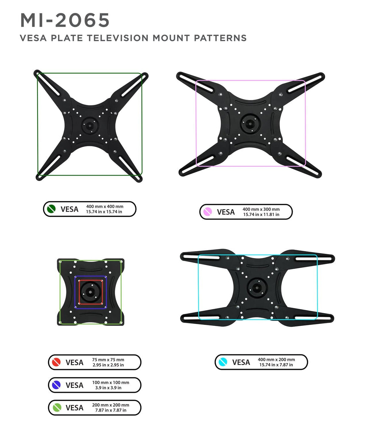 TV Mount - Full Motion Swivel Bracket TV Wall Mount - Mount-It! - MI-2065L