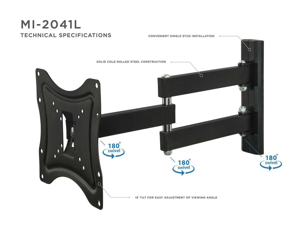 TV Mount - Full Motion TV Wall Mount - Mount-It! - MI-2041L