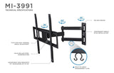 TV Mount - Full Motion TV Wall Mount - Mount-It! - MI-3991L