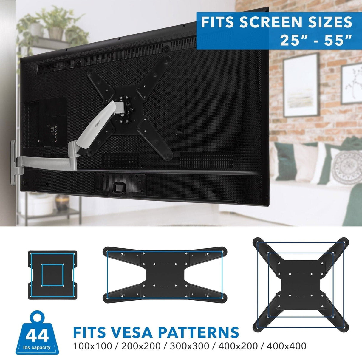 TV Mount - Full Motion TV Wall Mount w/ Gas Spring Arm - Mount-It! - MI-442