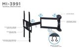 TV Mount - Full Motion TV Wall Mount with Articulating Arm - Mount-It! - MI-3991XL