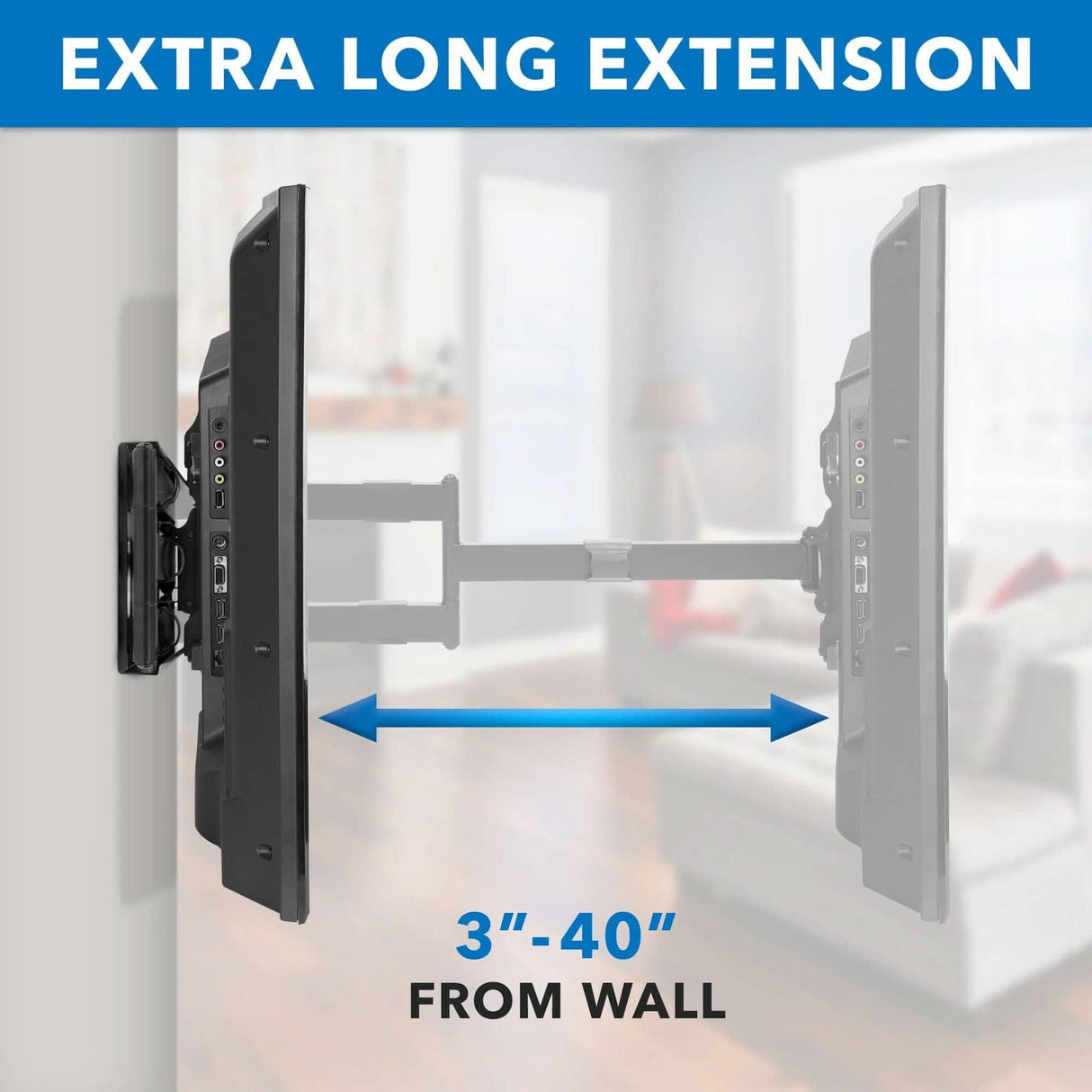 TV Mount - Full Motion TV Wall Mount with Extra Long Extension - Mount-It! - MI-372