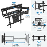 TV Mount - Full Motion TV Wall Mount with Extra Long Extension - Mount-It! - MI-372