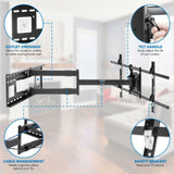 TV Mount - Full Motion TV Wall Mount with Extra Long Extension - Mount-It! - MI-372