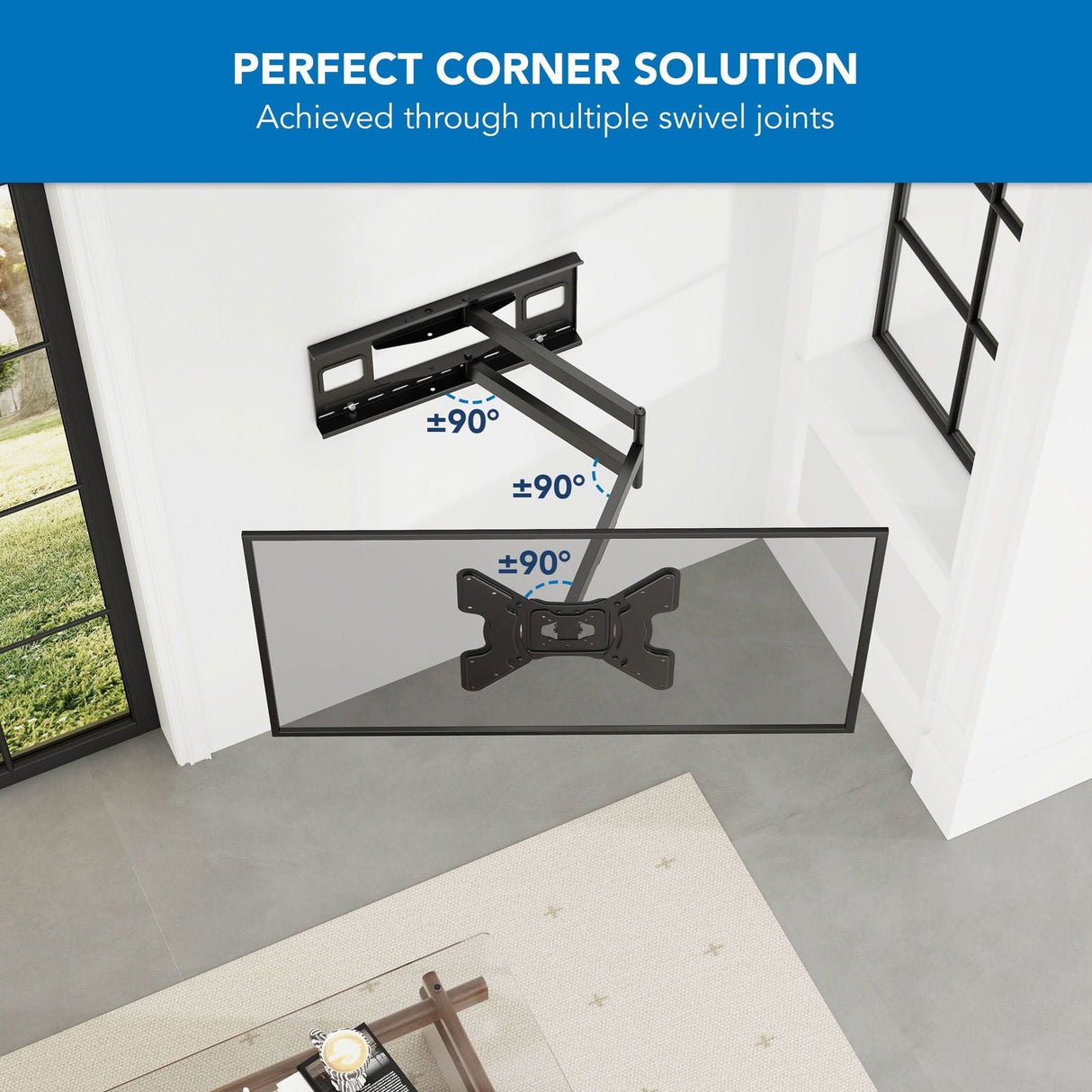 TV Mount - Full Motion TV Wall Mount with Extra Long Extension - Mount-It! - MI-393