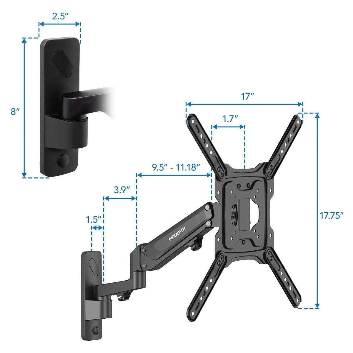 Tv Spring Mount-It! Full Motion TV Wall Mount with Gas Spring Arm - Mount-It! for ...