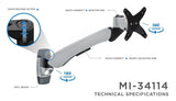 Monitor Mount - Fully Adjustable Monitor Wall Mount - Mount-It! -