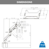 Laptop Mount - Gas Spring Laptop Arm for MedHub Mobile Workstations - Mount-It! - MI-16007
