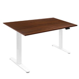 Hazelnut Standing Desk - Dual Motor Electric Standing Desk with 55" Tabletop - White Base - Mount-It! - MI-18112