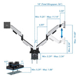 Monitor Mount - Heavy Duty Dual Monitor Arm For Screens Up To 35" - Mount-It! - MI-4882