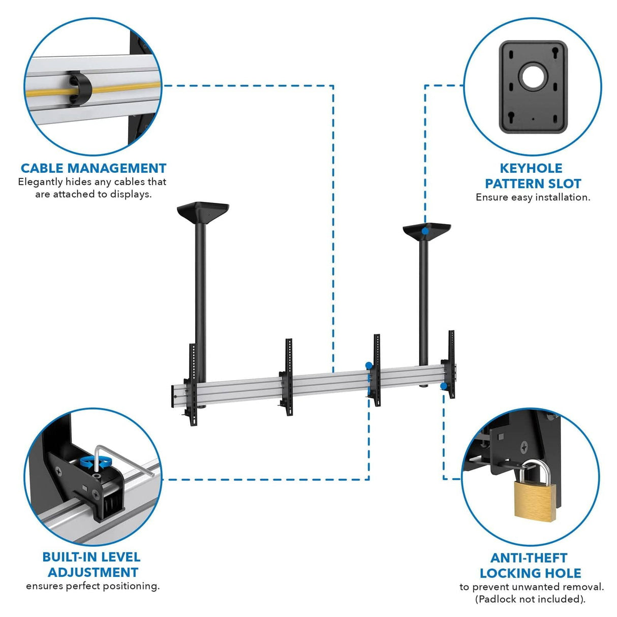 TV Mount - Heavy-Duty Dual TV Ceiling Mount - Mount-It! -