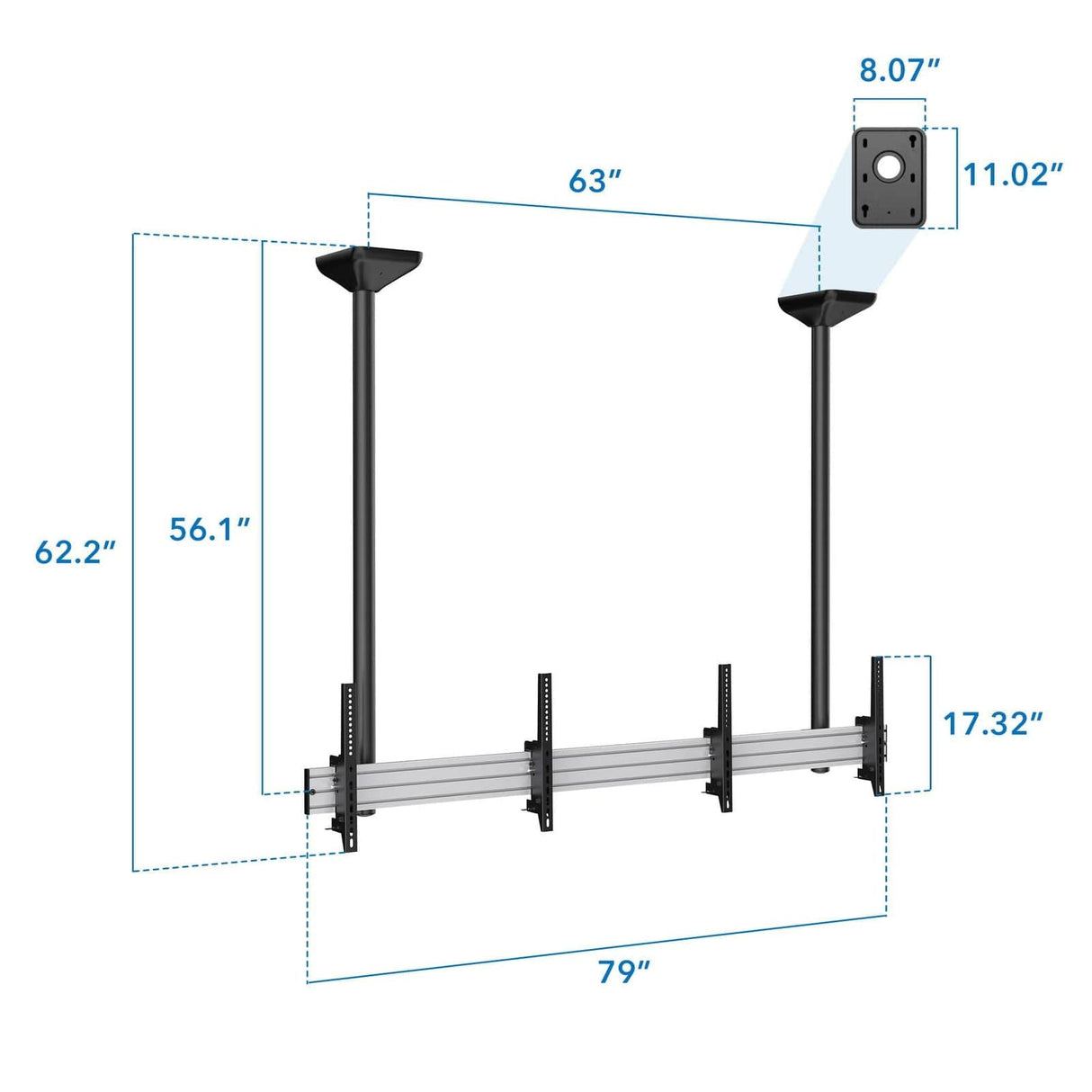 TV Mount - Heavy-Duty Dual TV Ceiling Mount - Mount-It! -