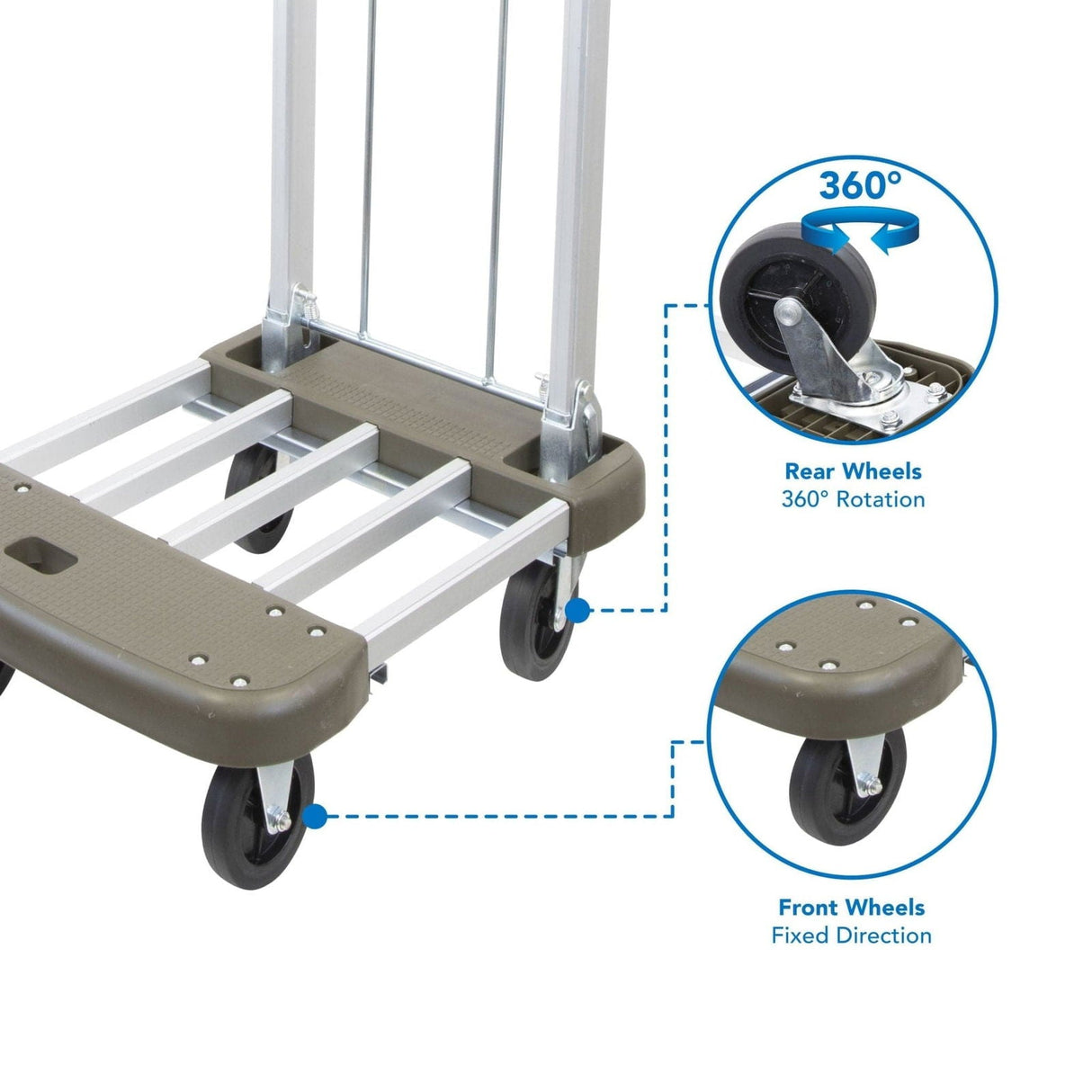 Hand Truck - Heavy Duty Folding Platform Cart with Expandable Base - Mount-It! - MI-950