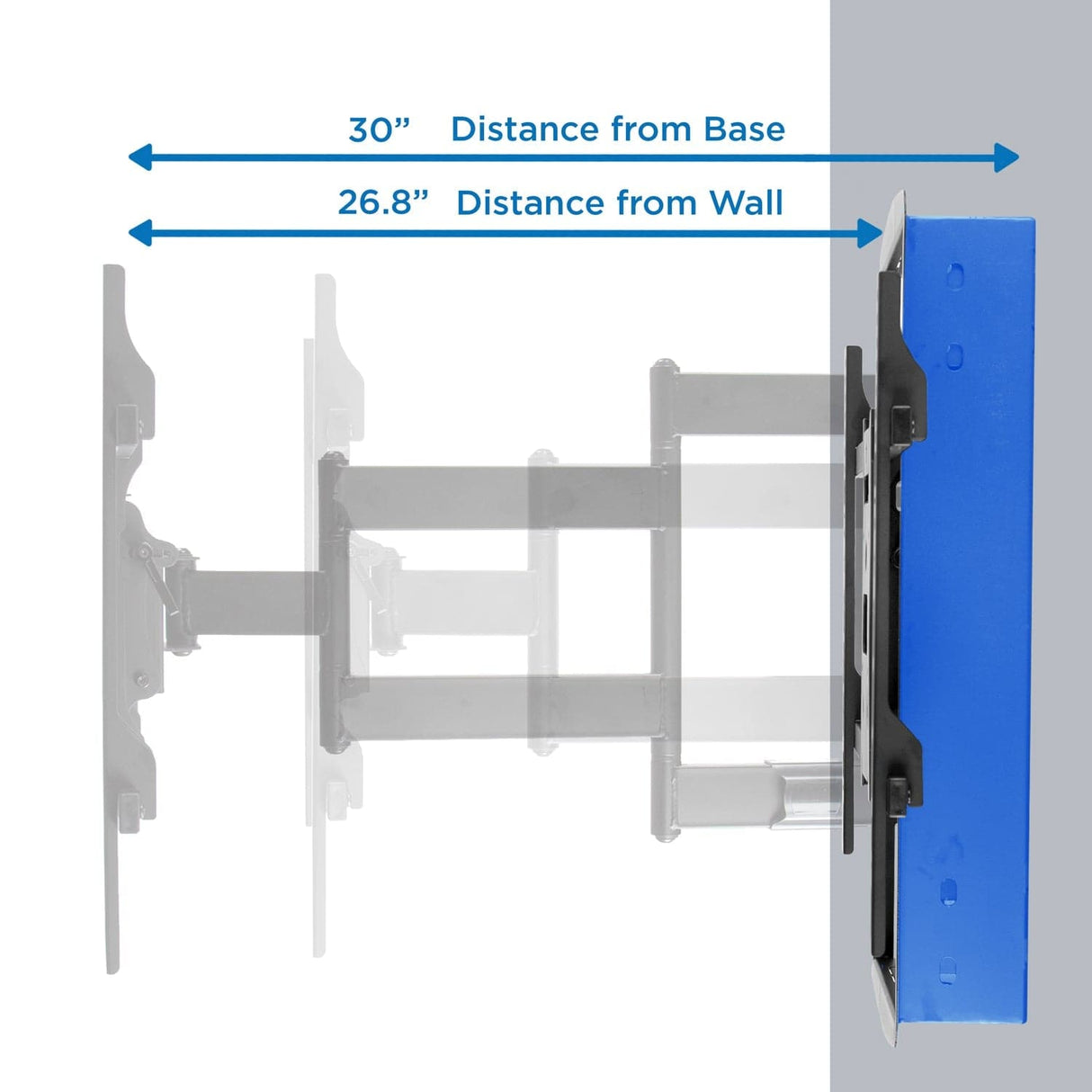 TV Mount - Heavy Duty Full Motion TV Wall Mount with Long Extension and Recessed Base - Mount-It! - MI-381