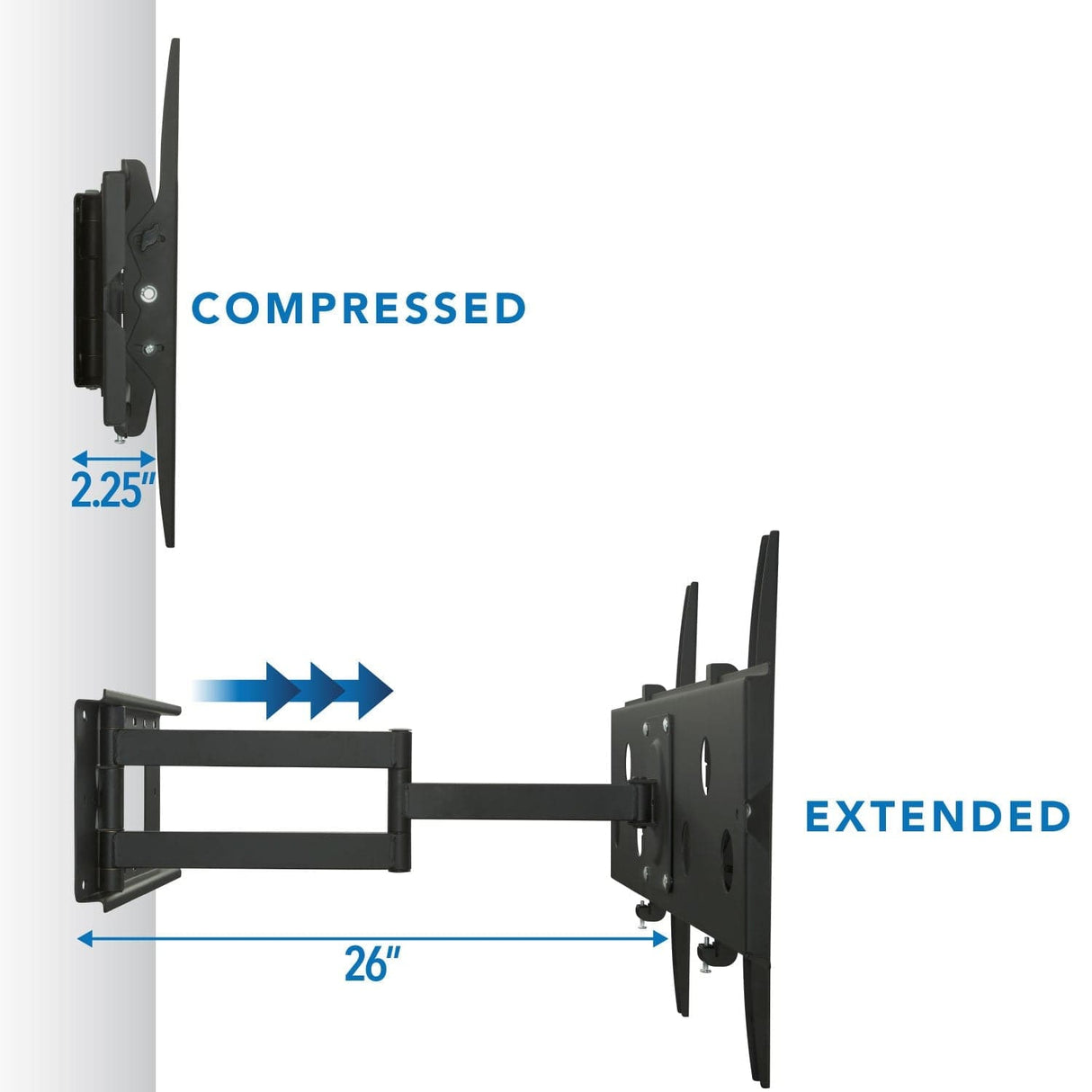 TV Mount - Heavy Duty Full Motion TV Wall Mount with Long Extension - Mount-It! - MI-319B