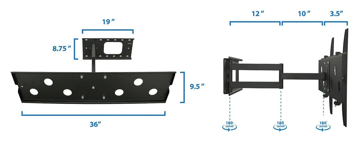 TV Mount - Heavy Duty Full Motion TV Wall Mount with Long Extension - Mount-It! - MI-319L