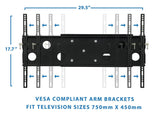 TV Mount - Heavy Duty Low Profile Full Motion TV Wall Mount with Long Extension - Mount-It! - MI-326B