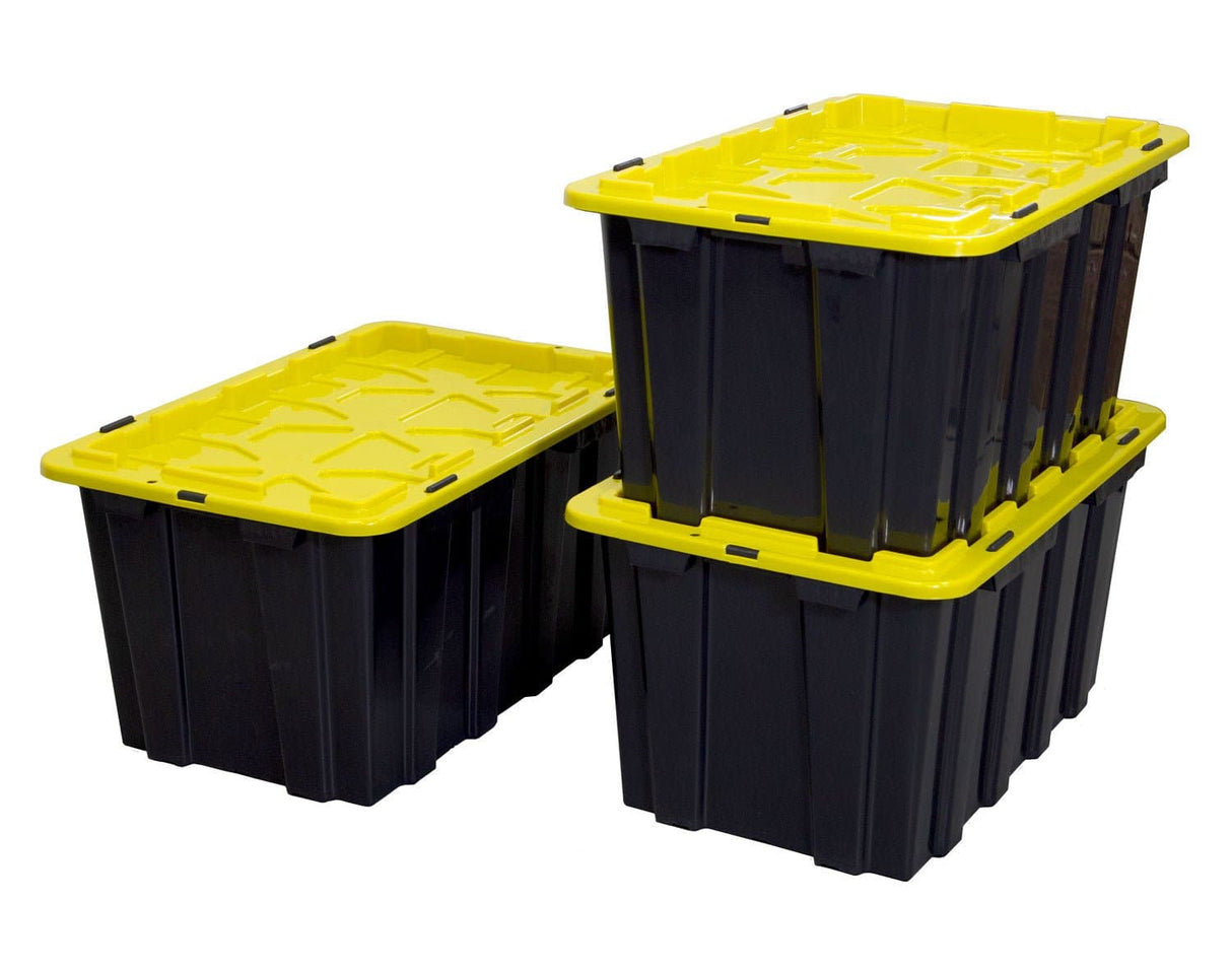 Storage Crate - Heavy-Duty Plastic Storage Bins, Set of 3 - Mount-It! - WI-3001