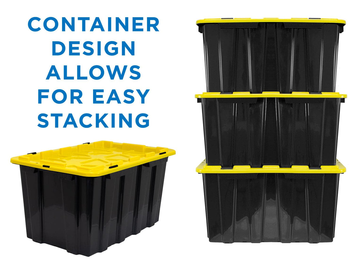 Storage Crate - Heavy-Duty Plastic Storage Bins, Set of 3 - Mount-It! - WI-3001