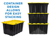 Storage Crate - Heavy-Duty Plastic Storage Bins, Set of 3 - Mount-It! - WI-3001