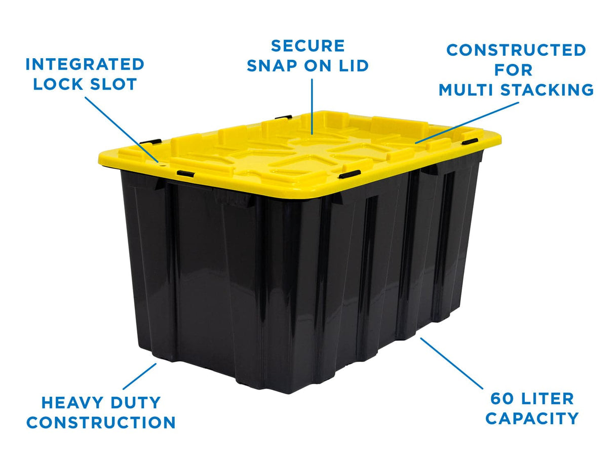 Storage Crate - Heavy-Duty Plastic Storage Bins, Set of 3 - Mount-It! - WI-3001