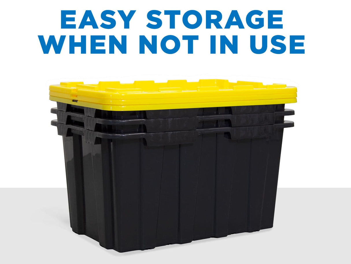 Storage Crate - Heavy-Duty Plastic Storage Bins, Set of 3 - Mount-It! - WI-3001