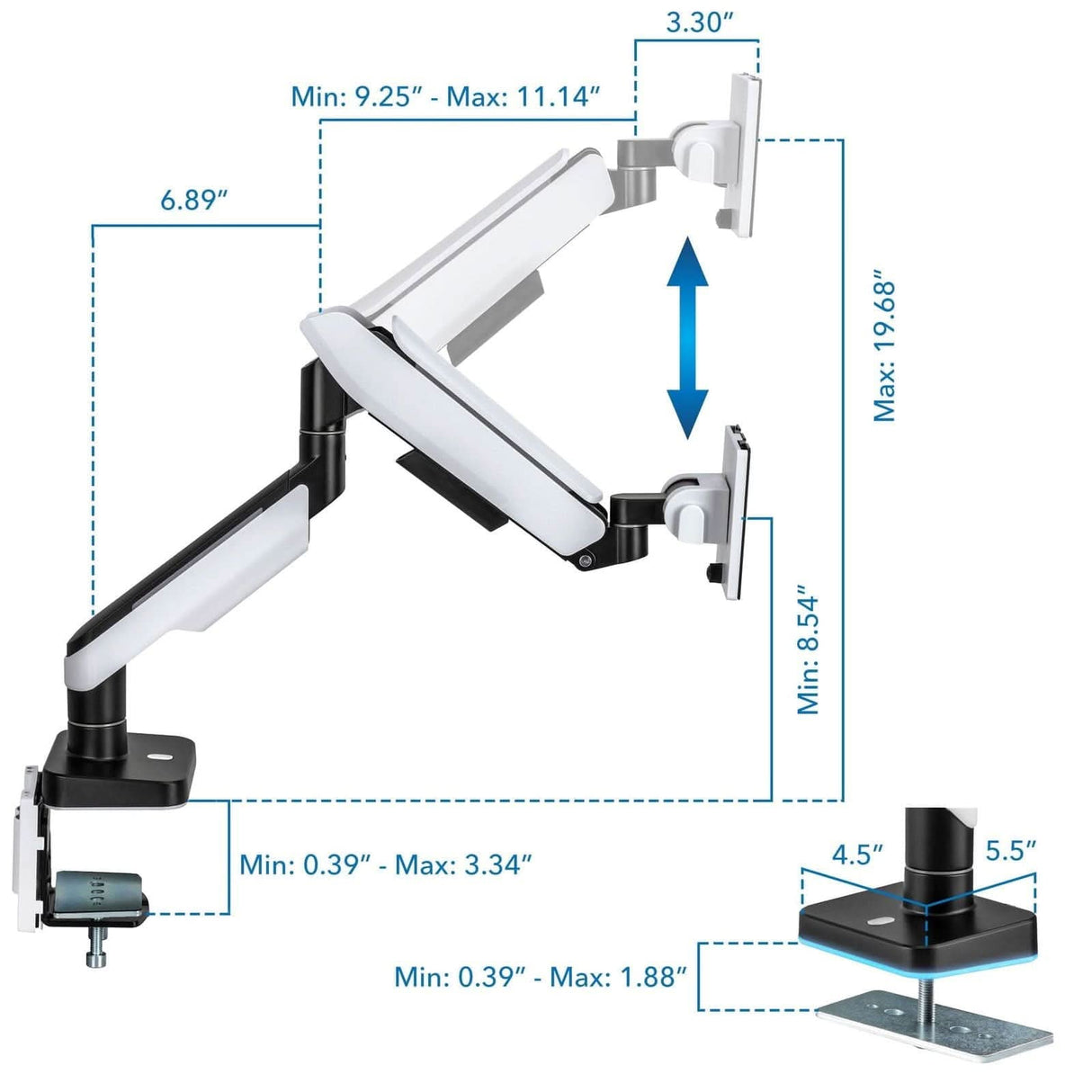 Heavy-Duty Single Monitor Arm for Ultrawide Screens Up To 49