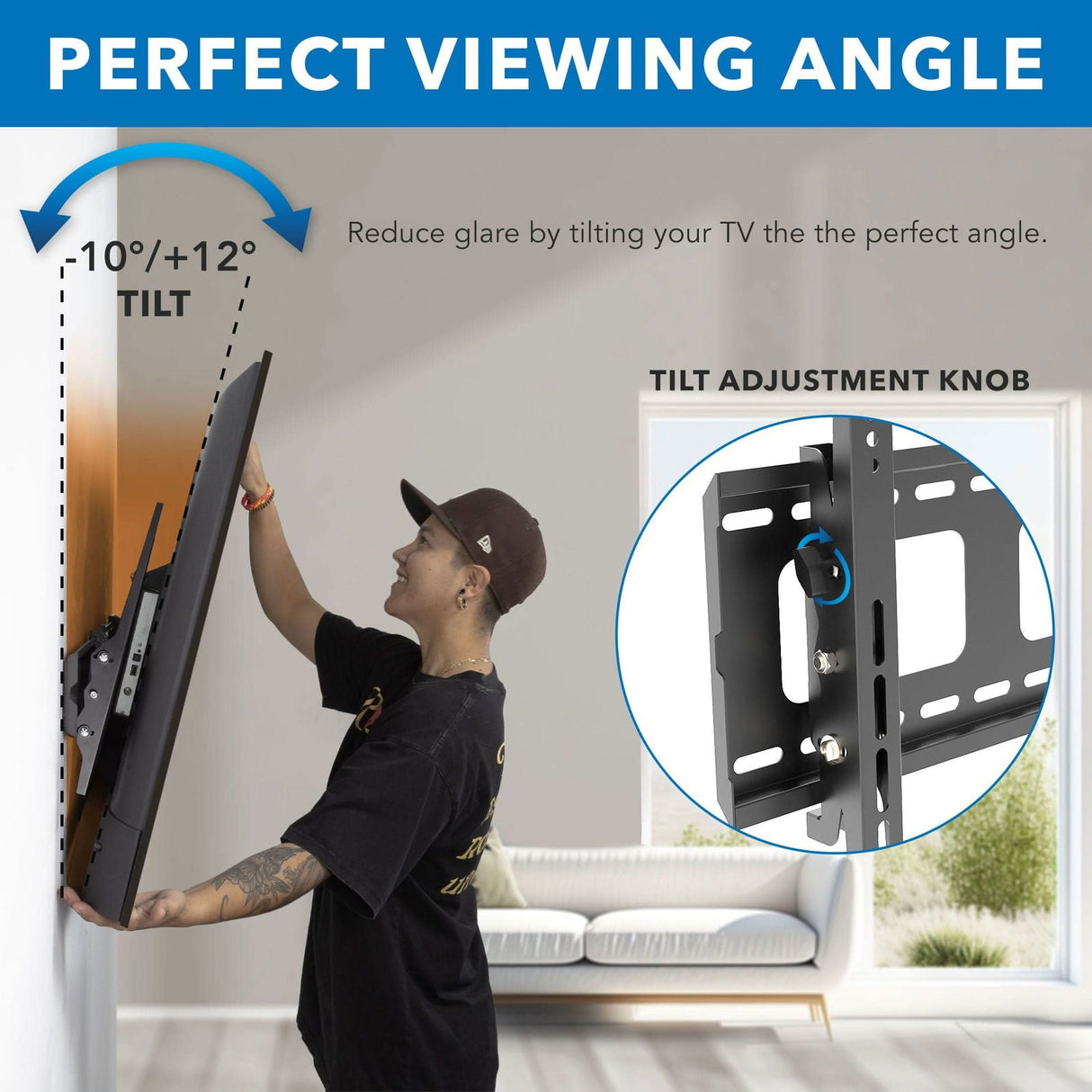 TV Mount - Heavy-Duty Tilt TV Wall Mount - Mount-It! - MI-303B