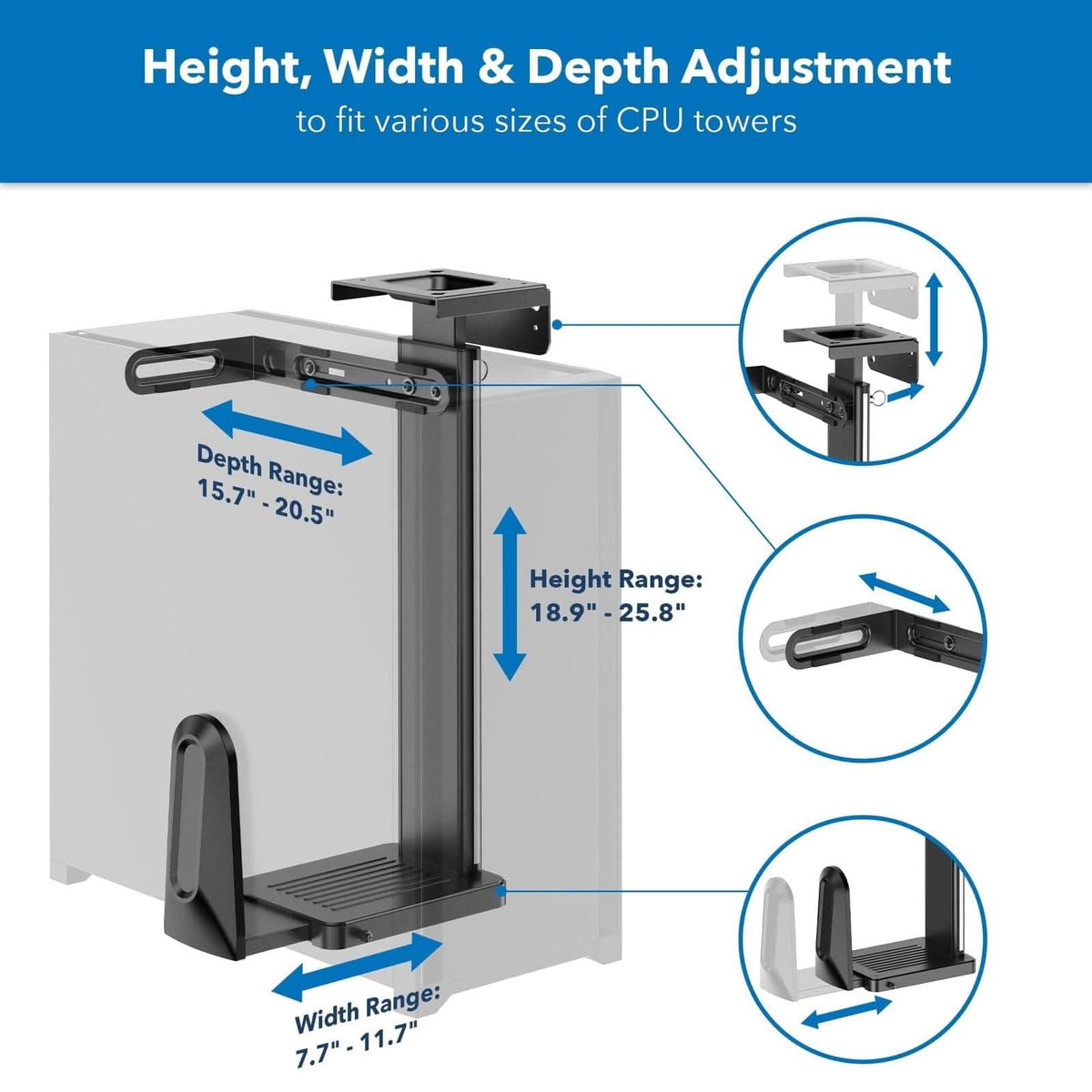 Microprocessor Mounting Module Heavy-Duty Under Desk / Wall CPU Mount - Mount-It! – MI-7171 – Mount-It!