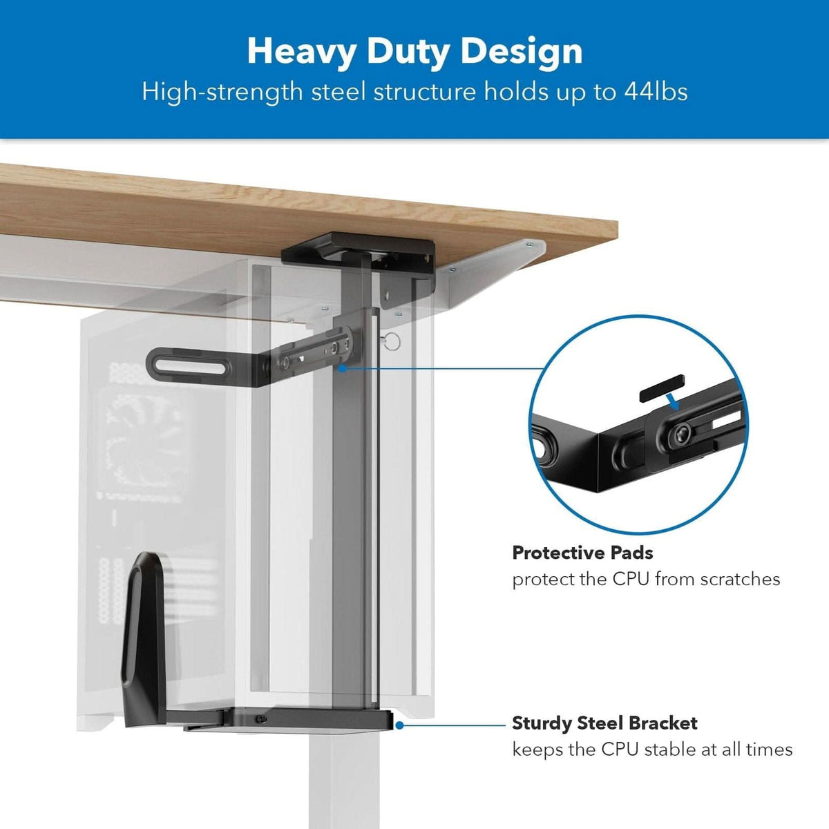 Microprocessor Mounting Module Heavy-Duty Under Desk / Wall CPU Mount - Mount-It!