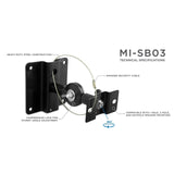 Speaker Mount - Heavy Duty Universal Speaker Mounts for Walls/Ceiling - Black - Mount-It! - MI-SB03