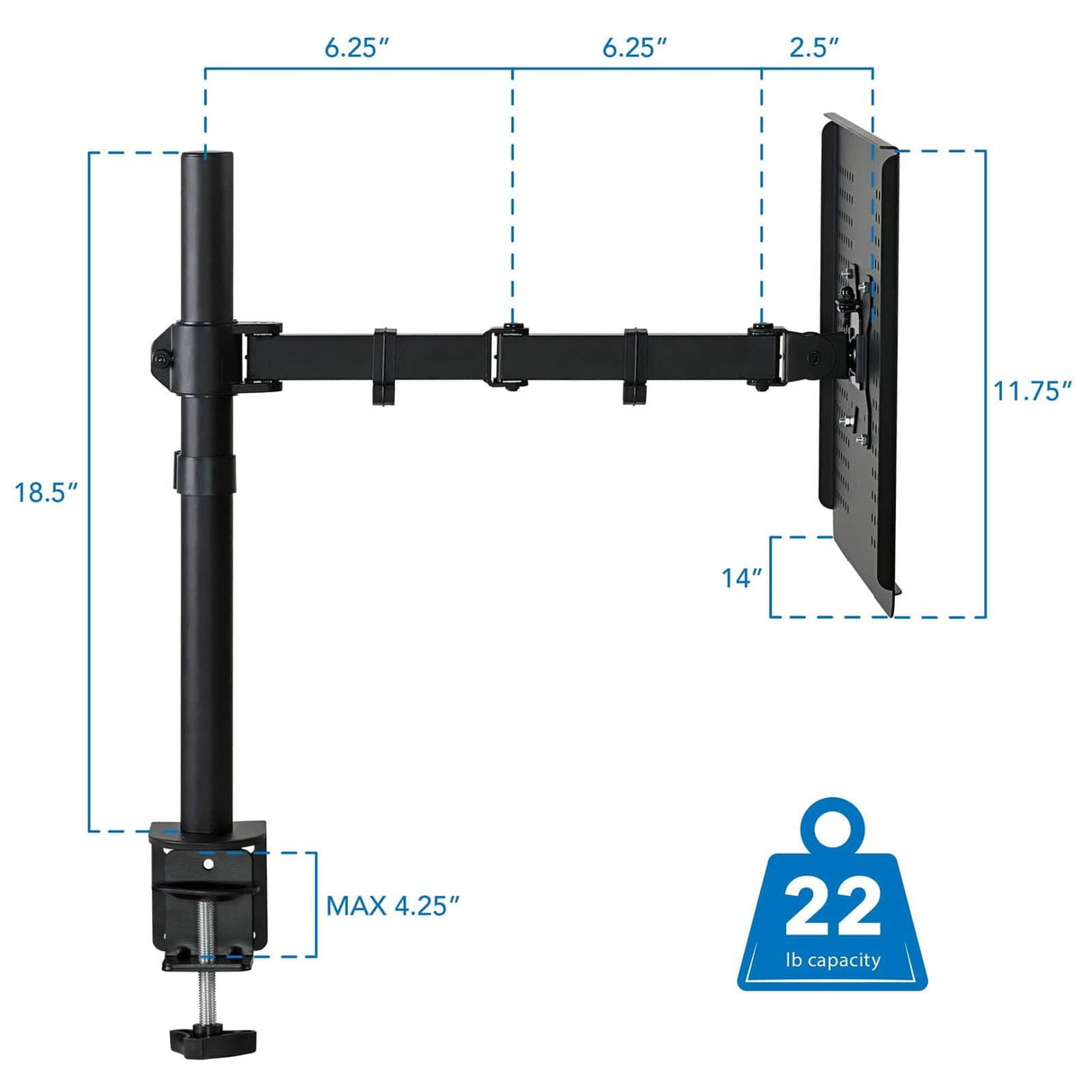 Laptop Mount - Height-Adjustable Laptop Desk Mount - Mount-It! - MI-4352LT