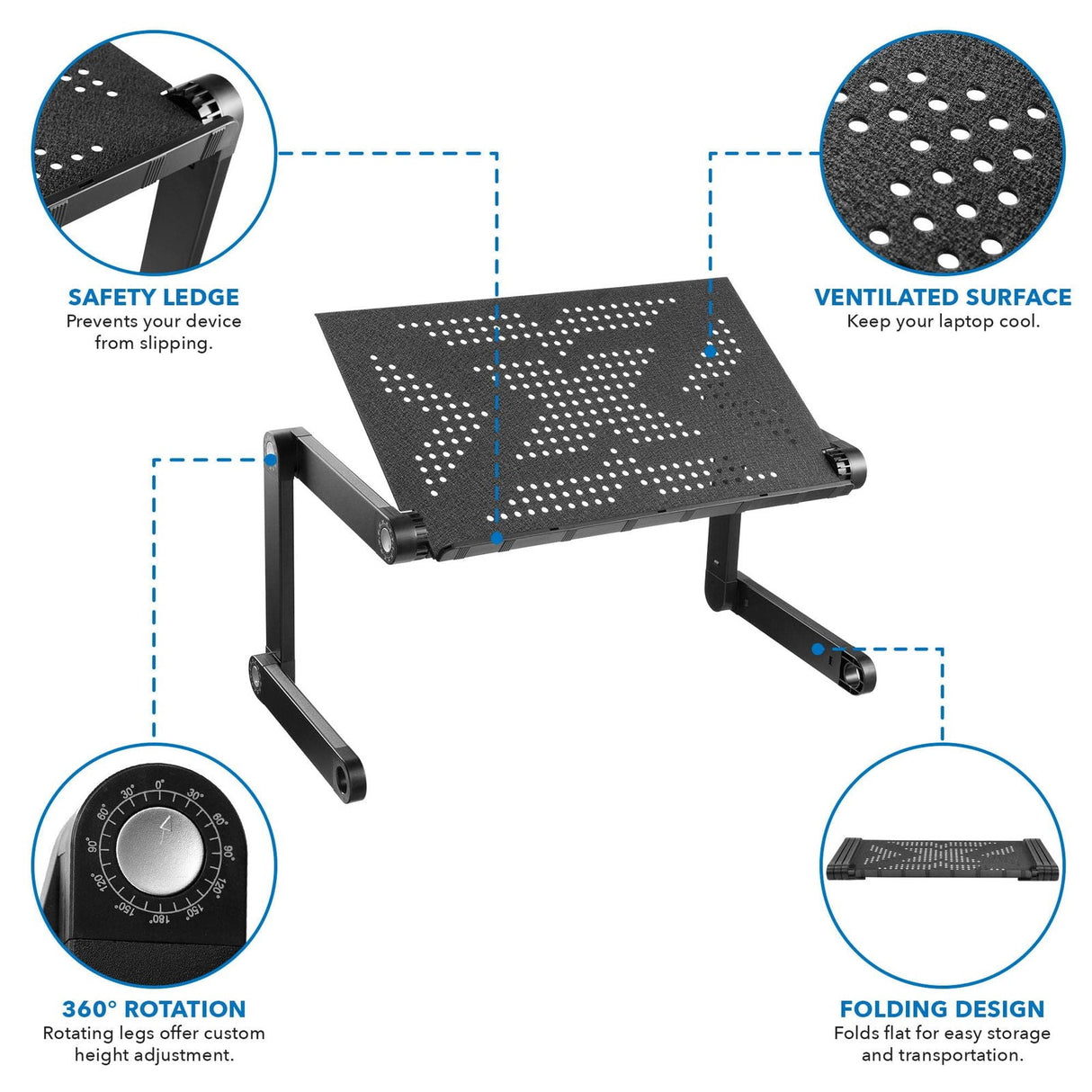 Laptop Stand - Height Adjustable Laptop Tray - Mount-It! - MI-7210