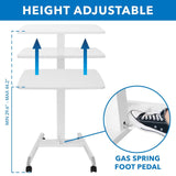 Mobile Standing Desk - Height Adjustable Rolling Laptop Desk - Mount-It! -