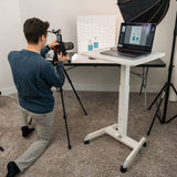 Mobile Standing Desk - Height Adjustable Rolling Laptop Desk - Mount-It! -