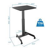 Mobile Standing Desk - Height Adjustable Rolling Laptop Desk - Mount-It! -