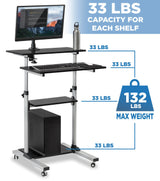 Mobile Standing Desk - Height Adjustable Rolling Stand up Desk - Mount-It! -