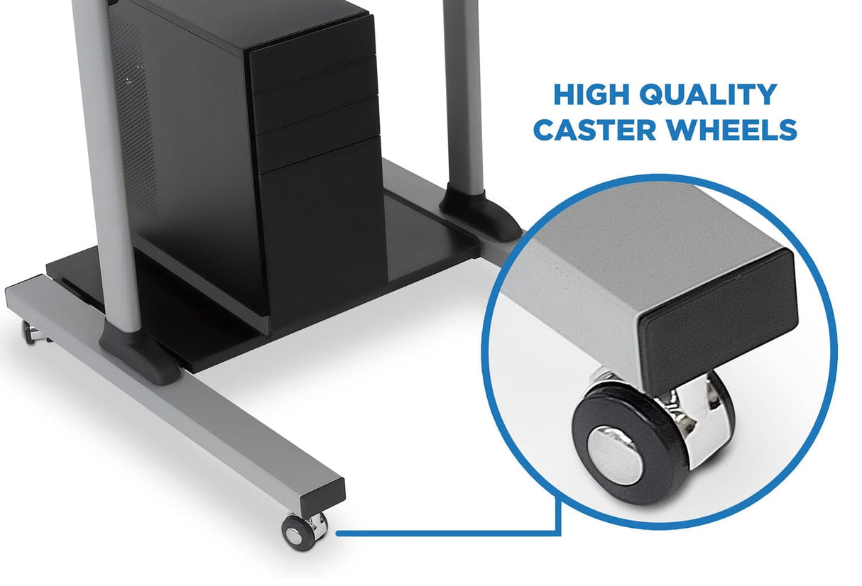 Mobile Standing Desk - Height Adjustable Rolling Stand up Desk - Mount-It! -