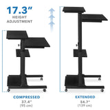 Mobile Standing Desk - Height Adjustable Rolling Stand up Desk - Mount-It! -