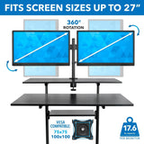 Mobile Standing Desk - Height Adjustable Rolling Stand up Desk - Mount-It! -