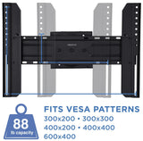 TV Cart - Height Adjustable Rolling TV Stand - Mount-It! - MI-1875