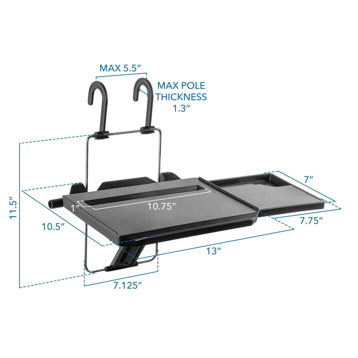 Vehicle Mount - Height Adjustable Steering Wheel and Backseat Tray - Mount-It! - MI-7314