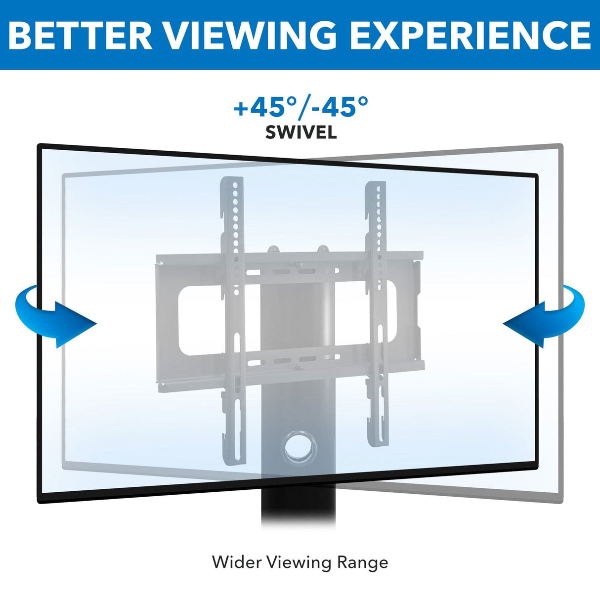 TV Stand - Height Adjustable TV Floor Stand with Mount | 2 Tempered Glass Shelves - Mount-It! - MI-1860