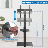 TV Stand - Height Adjustable TV Stand with Shelf - Mount-It! - MI-1877