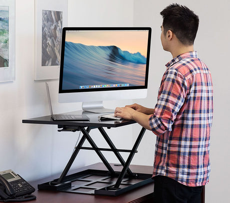 Desk Converters - Height Adjustable X-Lift Standing Desk Converter - Mount-It! -